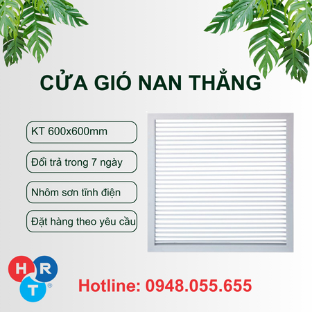 Cửa gió nan thẳng 600x600